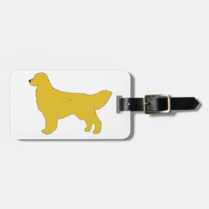golden retriever colour silhouette luggage tag