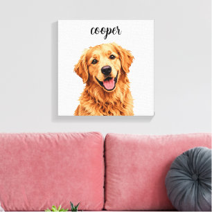 Golden Retriever “Cooper” Custom Name Canvas Print