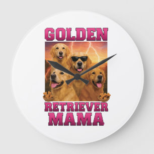 Golden Retriever Copy Copy Large Clock