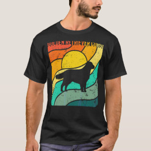 Golden Retriever Corgi Vintage Sunset Mum Dad T-Shirt