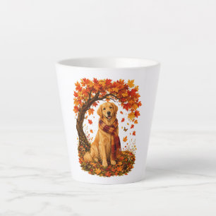 Golden Retriever Cosy Autumn Thanksgiving Latte Mug