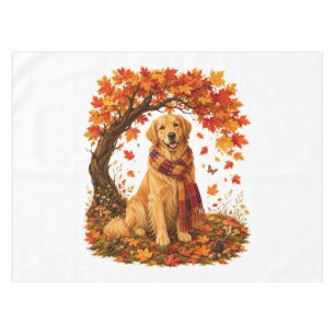 Golden Retriever Cosy Autumn Thanksgiving Tablecloth