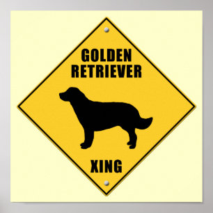 Golden Retriever Crossing (XING) Sign