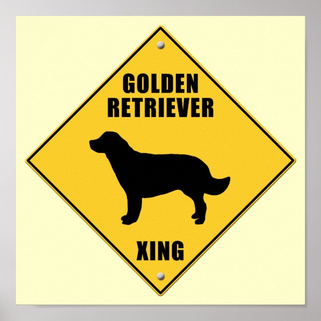 Golden Retriever Crossing (XING) Sign (Front)