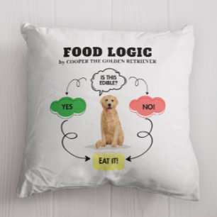 Golden Retriever Custom Name Food Logic Flowchart Cushion