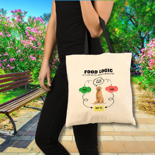 Golden Retriever Custom Name Food Logic Flowchart Tote Bag