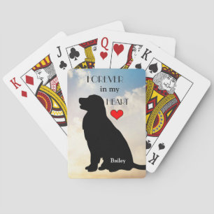 Golden Retriever Custom Name Memorial Silhouette Playing Cards