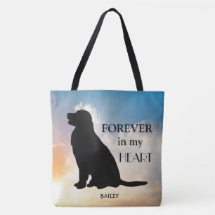 Golden Retriever Custom Name Memorial Silhouette Tote Bag