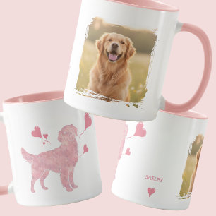 Golden Retriever Custom Photo & Name Valentine Mug