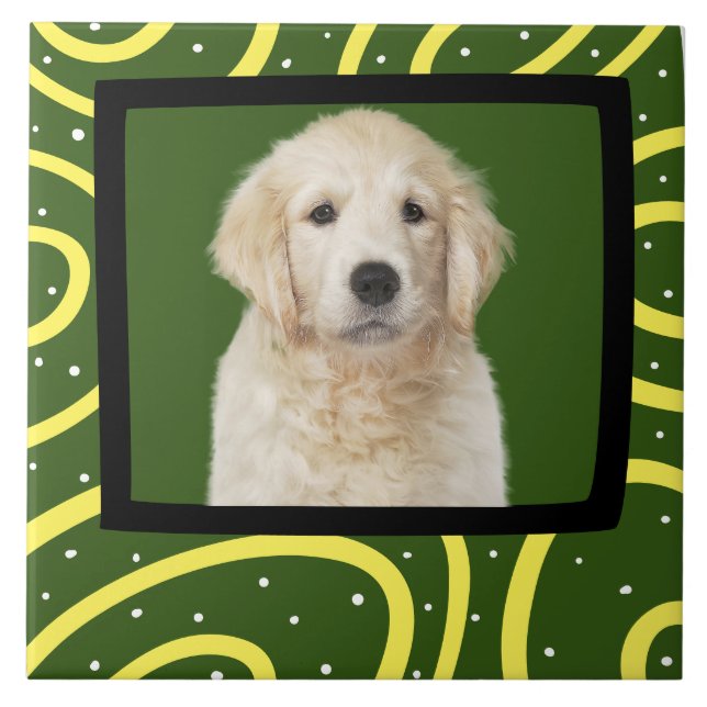 Golden Retriever customised photo frame  Tile (Front)