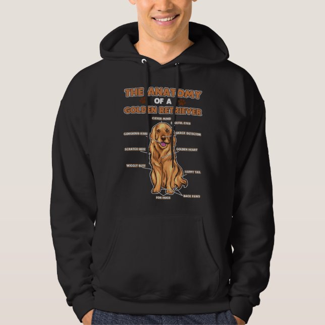 Golden Retriever  Cute Anatomy of a Dog Hoodie (Front)