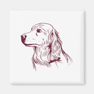 Golden Retriever Cute Dog Face Design Magnet