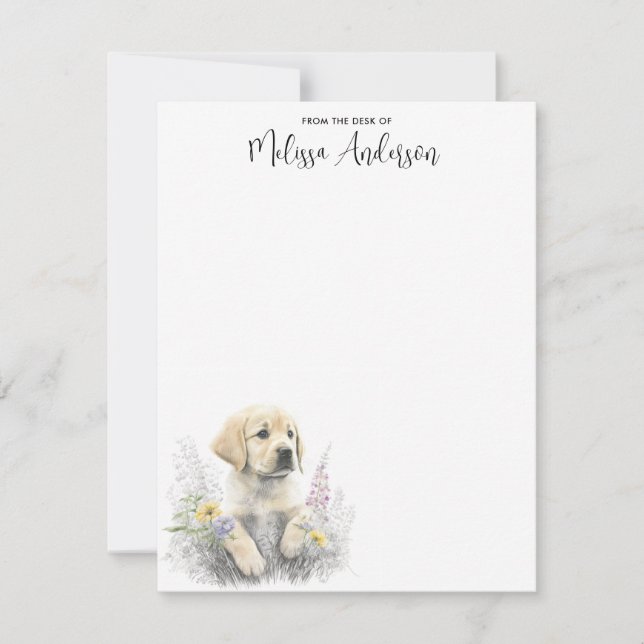 Golden Retriever Cute Puppy Dog Personalised Card (Front)