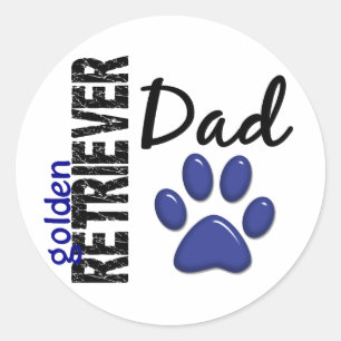 Golden Retriever Dad 2 Classic Round Sticker