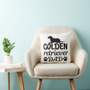 Golden Retriever Dad  Funny Men's Basic T-Shirt Cushion