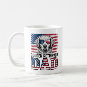 Golden Retriever Dad Patriotic Vintage Dog Shirt_1 Coffee Mug