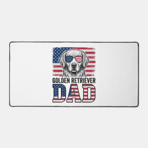 Golden Retriever Dad Patriotic Vintage Dog Shirt_1 Desk Mat