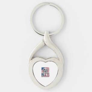 Golden Retriever Dad Patriotic Vintage Dog Shirt_1 Key Ring