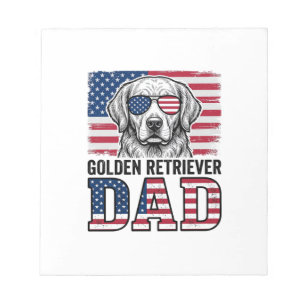 Golden Retriever Dad Patriotic Vintage Dog Shirt_1 Notepad