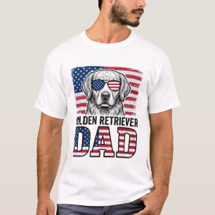 Golden Retriever Dad Patriotic Vintage Dog Shirt_1 T-Shirt