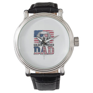 Golden Retriever Dad Patriotic Vintage Dog Shirt_1 Watch