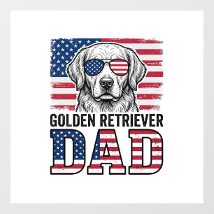 Golden Retriever Dad Patriotic Vintage Dog Shirt_1 Window Cling