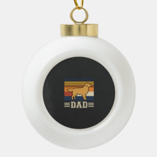Golden Retriever Dad Retro Dog Ceramic Ball Christmas Ornament
