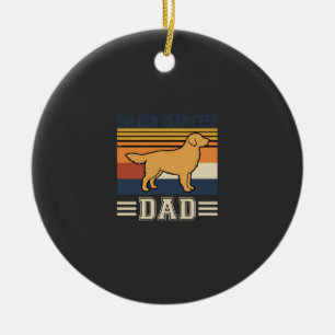 Golden Retriever Dad Retro Dog Ceramic Tree Decoration