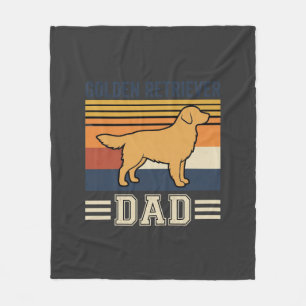 Golden Retriever Dad Retro Dog Fleece Blanket