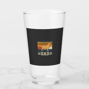 Golden Retriever Dad Retro Dog Glass
