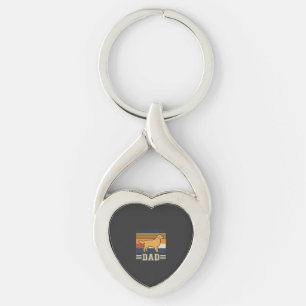 Golden Retriever Dad Retro Dog Key Ring