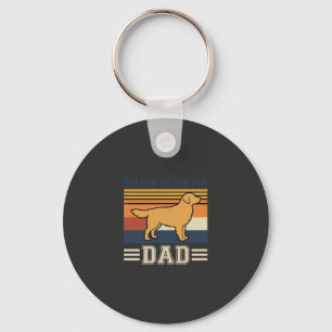 Golden Retriever Dad Retro Dog Key Ring
