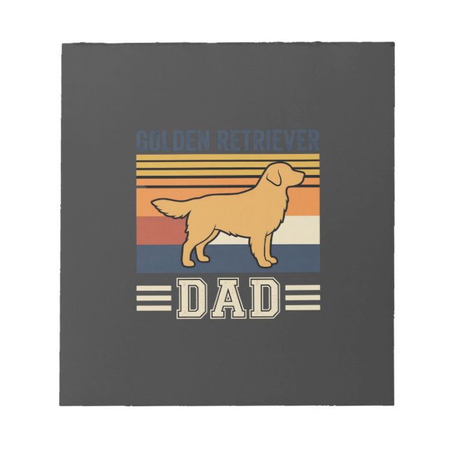 Golden Retriever Dad Retro Dog Notepad (Front)
