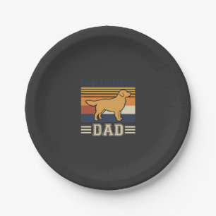 Golden Retriever Dad Retro Dog Paper Plate