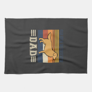 Golden Retriever Dad Retro Dog Tea Towel