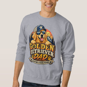 Golden Retriever Dad Retro Vintage Sunset Sweatshirt
