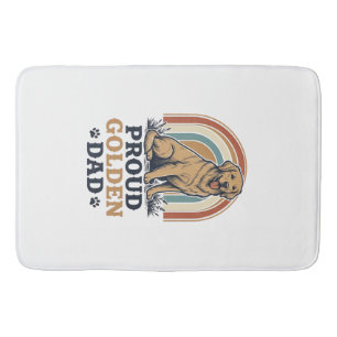 Golden Retriever Dad Shirt Vintage Dog Father Gift Bath Mat