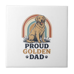 Golden Retriever Dad Shirt Vintage Dog Father Gift Tile