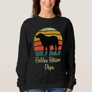 Golden Retriever Dad Sunset Retro Dog  Owner Men Sweatshirt