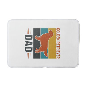 Golden Retriever Dad Vintage Dog Lover Vector Desi Bath Mat