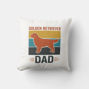 Golden Retriever Dad Vintage Dog Lover Vector Desi Cushion