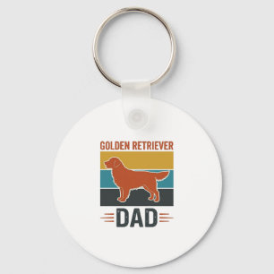 Golden Retriever Dad Vintage Dog Lover Vector Desi Key Ring