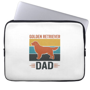 Golden Retriever Dad Vintage Dog Lover Vector Desi Laptop Sleeve