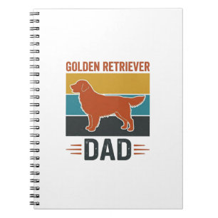 Golden Retriever Dad Vintage Dog Lover Vector Desi Notebook