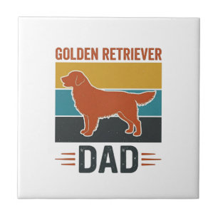 Golden Retriever Dad Vintage Dog Lover Vector Desi Tile