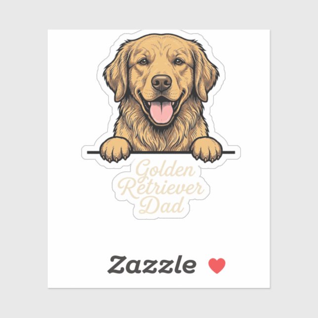 Golden Retriever Dad Vintage Engraving (Sheet)