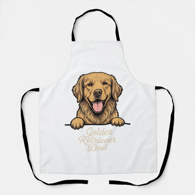 Golden Retriever Dad Vintage Engraving Apron (Front)