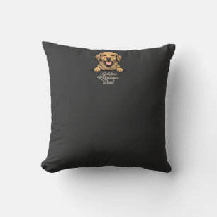 Golden Retriever Dad Vintage Engraving Cushion