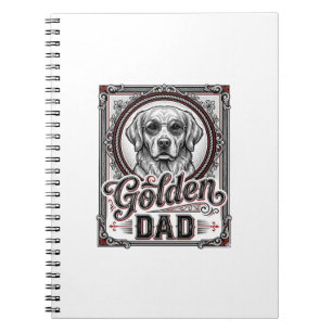Golden Retriever Dad Vintage Engraving Design_1 Notebook