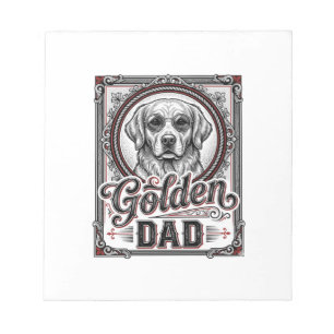 Golden Retriever Dad Vintage Engraving Design_1 Notepad